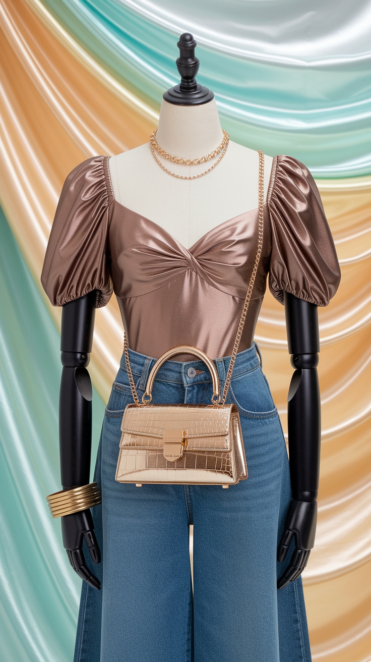 Stylish Ways to Rock a Metallic Gold Purse Outfit outfit idea
