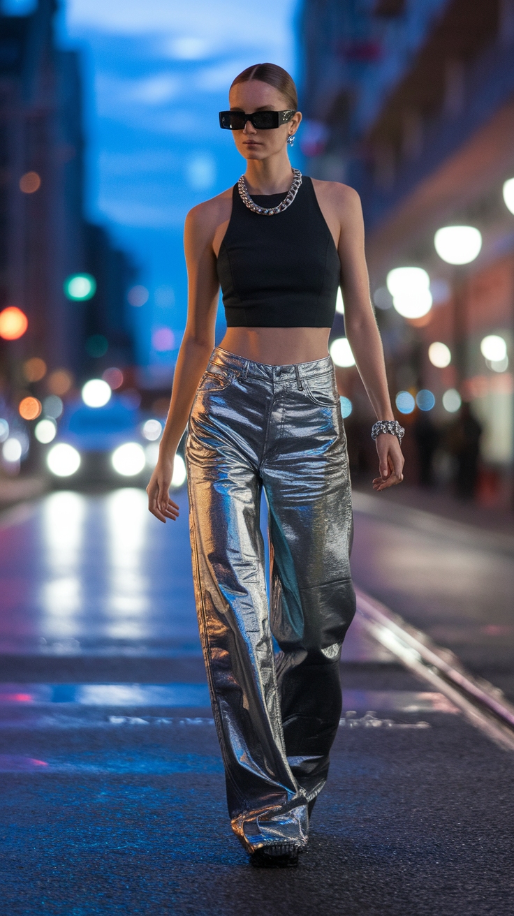 Casual Looks with Metallic Jeans Outfit for Everyday Wear outfit idea