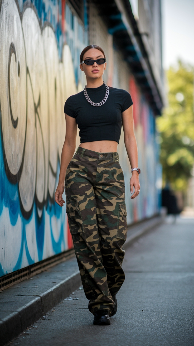 Outfits with Camo Cargo Pants for Casual Coolness outfit idea