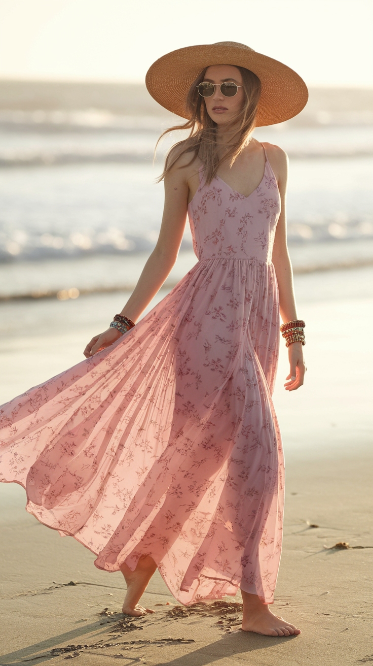 Stunning Pink Maxi Dresses for Effortless Elegance outfit idea