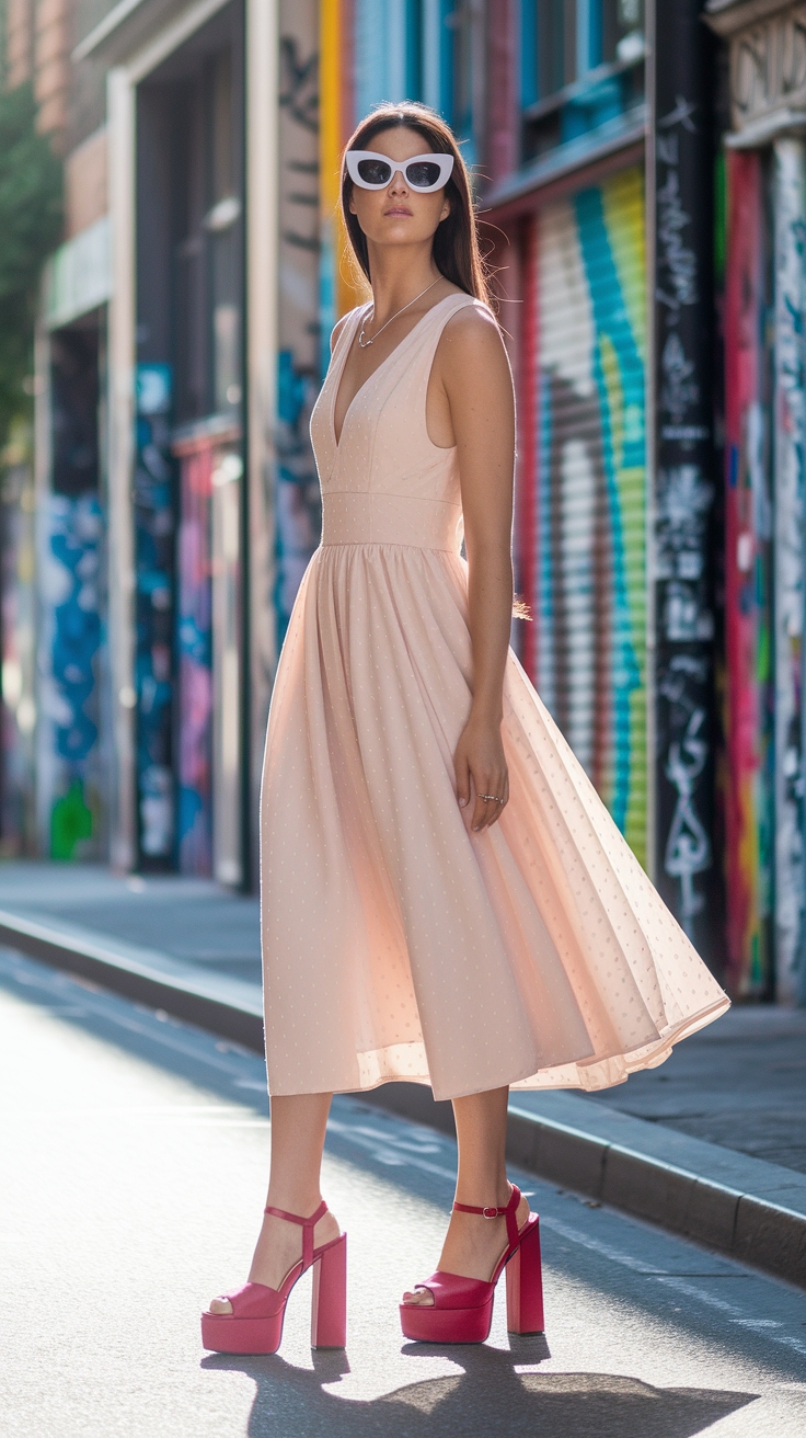 Fashionable Platform Chunky Heels for Fall outfit idea