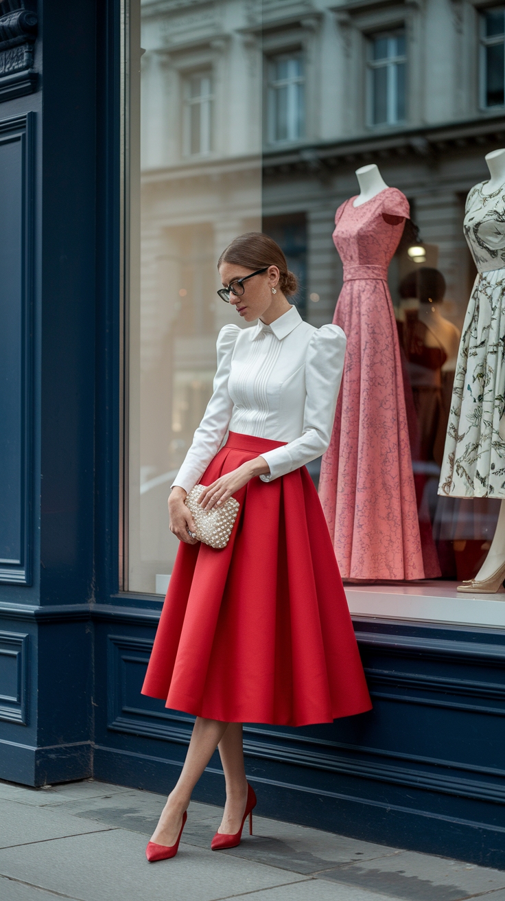 Achieve Elegance with a Red and White Outfit Classy outfit idea