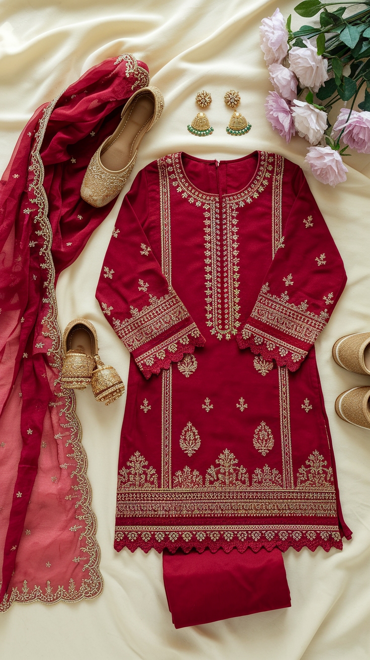 Red Colour Dress Pakistani: A Fashion Statement outfit idea