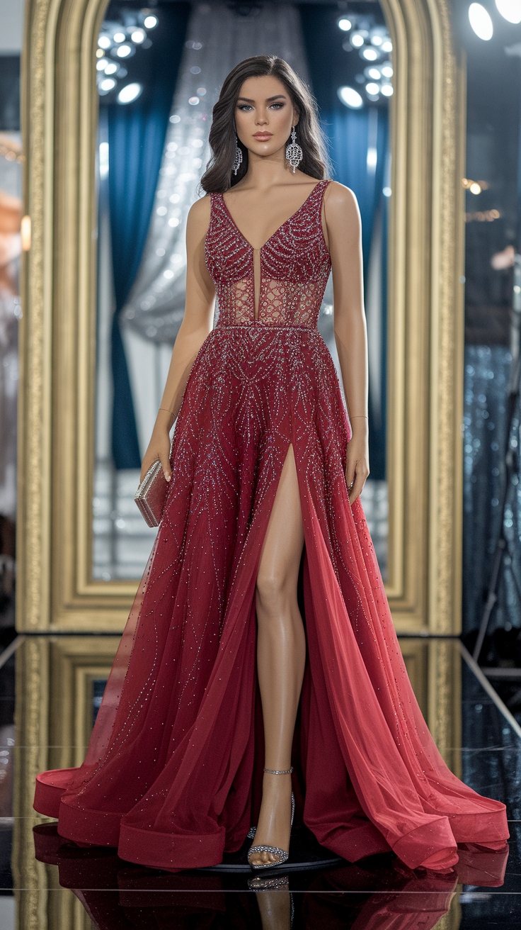 Glamorous Red Dress Gala Styles You’ll Love outfit idea