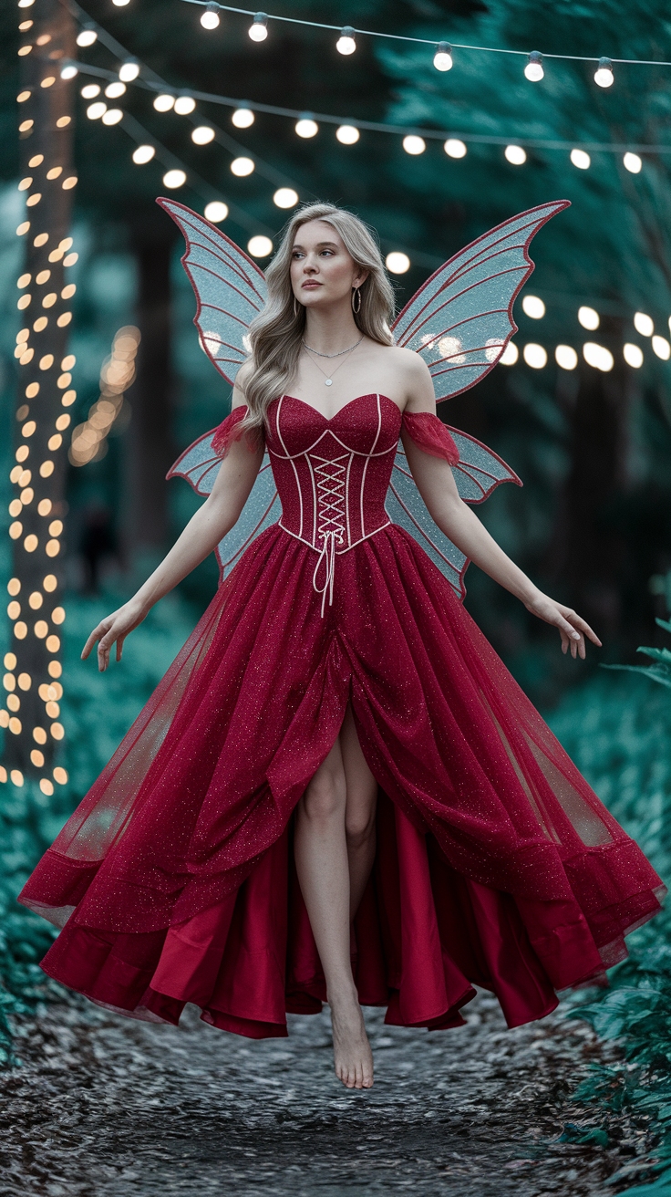 Enchanting Red Fairy Dress for Magical Parties outfit idea