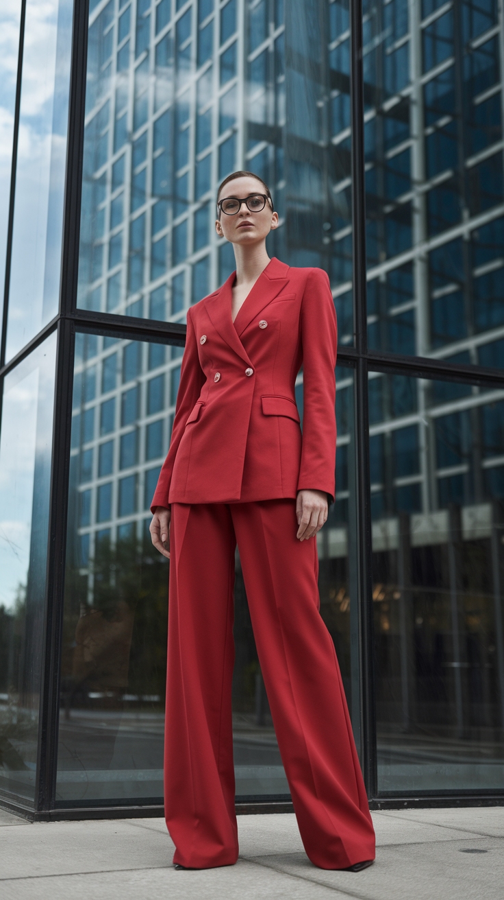 Sophisticated Red Formal Suit for Women to Impress outfit idea