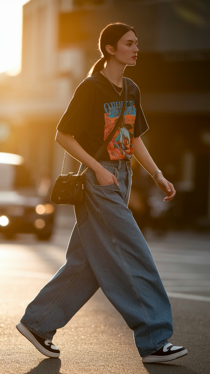 Best Shoes with Baggy Jeans for an Effortless Look outfit idea