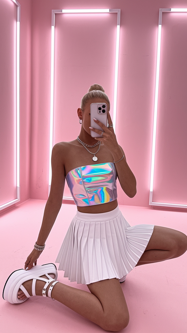 Tube Top Outfit Aesthetic Y2K Inspirations outfit idea