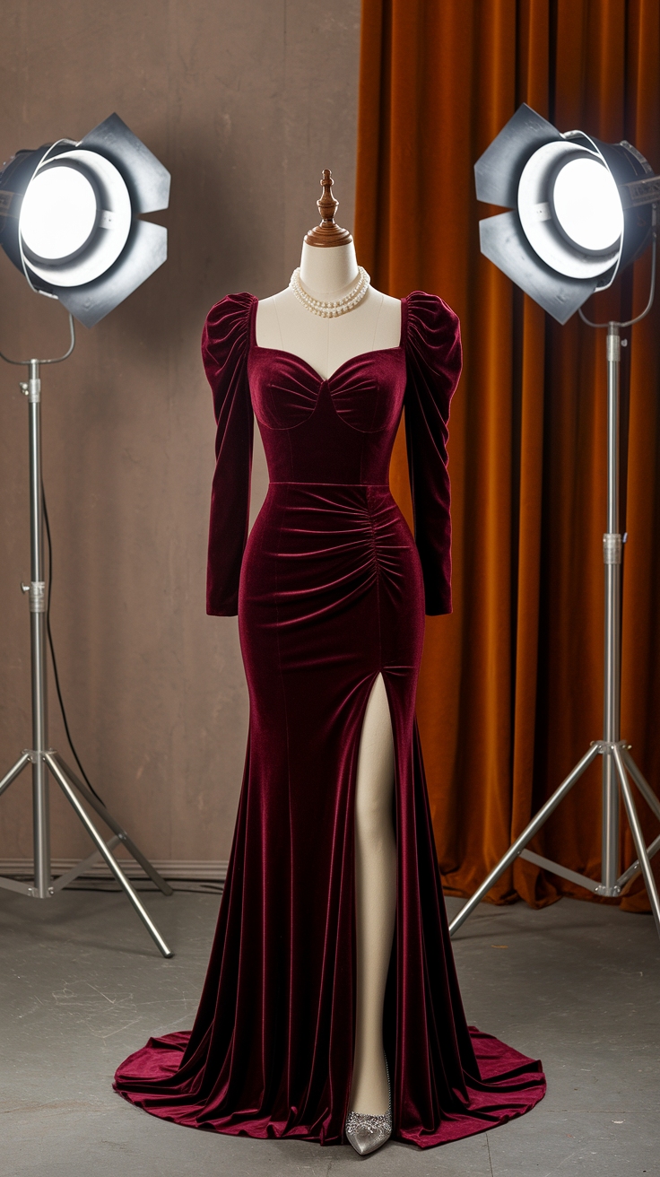 Wine Red Formal Dress: Elevate Your Evening Look outfit idea