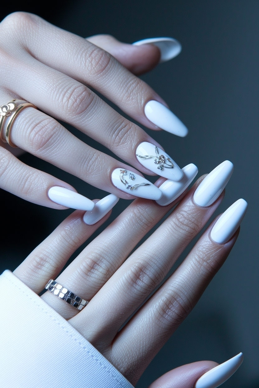 All White Nails with Design: Elegant and Modern Styles outfit idea