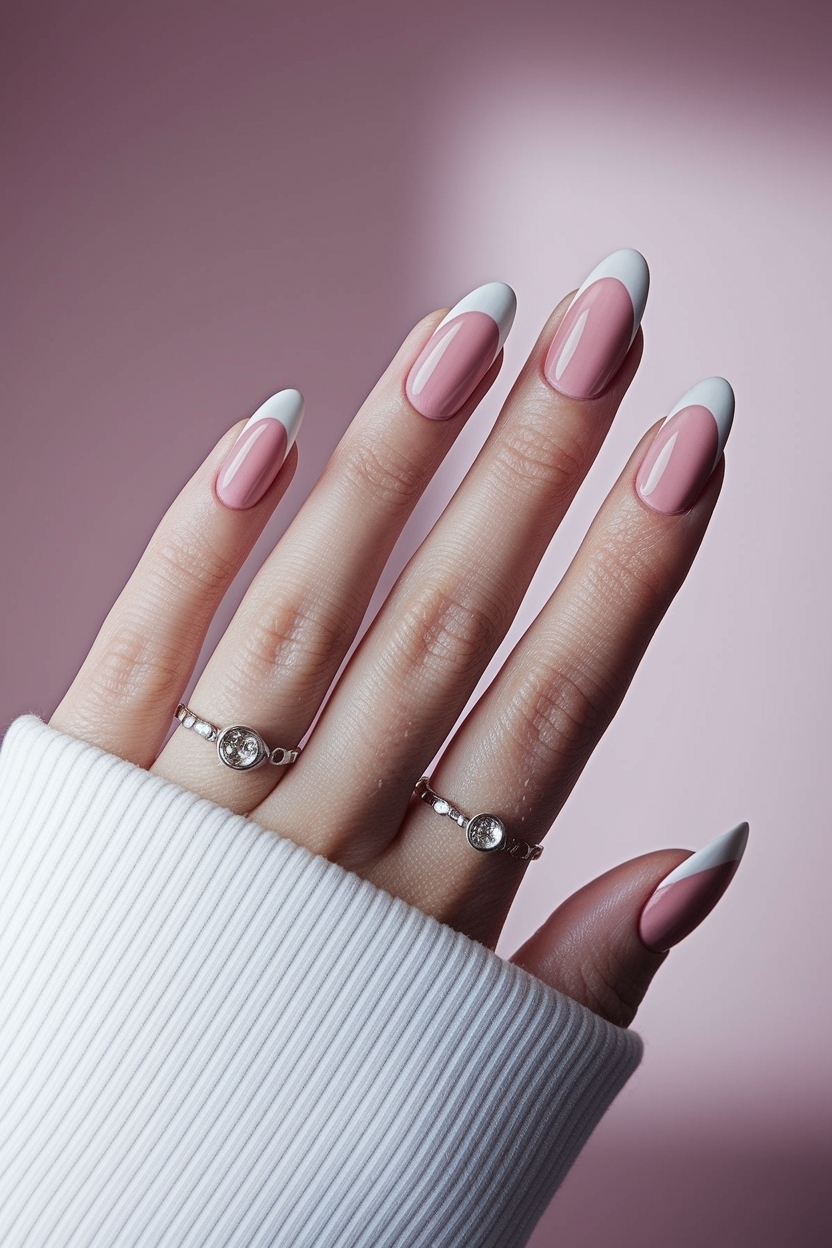 Trendy Almond Pink French Tip Nails for a Chic Look outfit idea