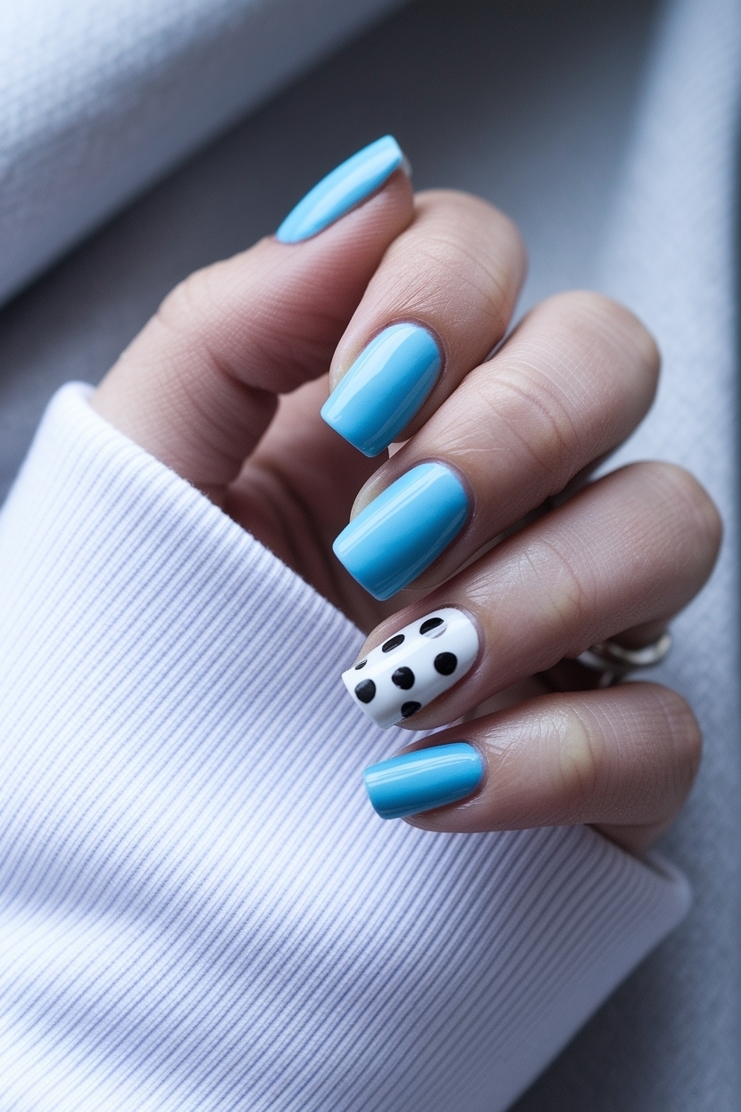 Baby Blue and White Nails: Fresh and Fun Summer Styles outfit idea