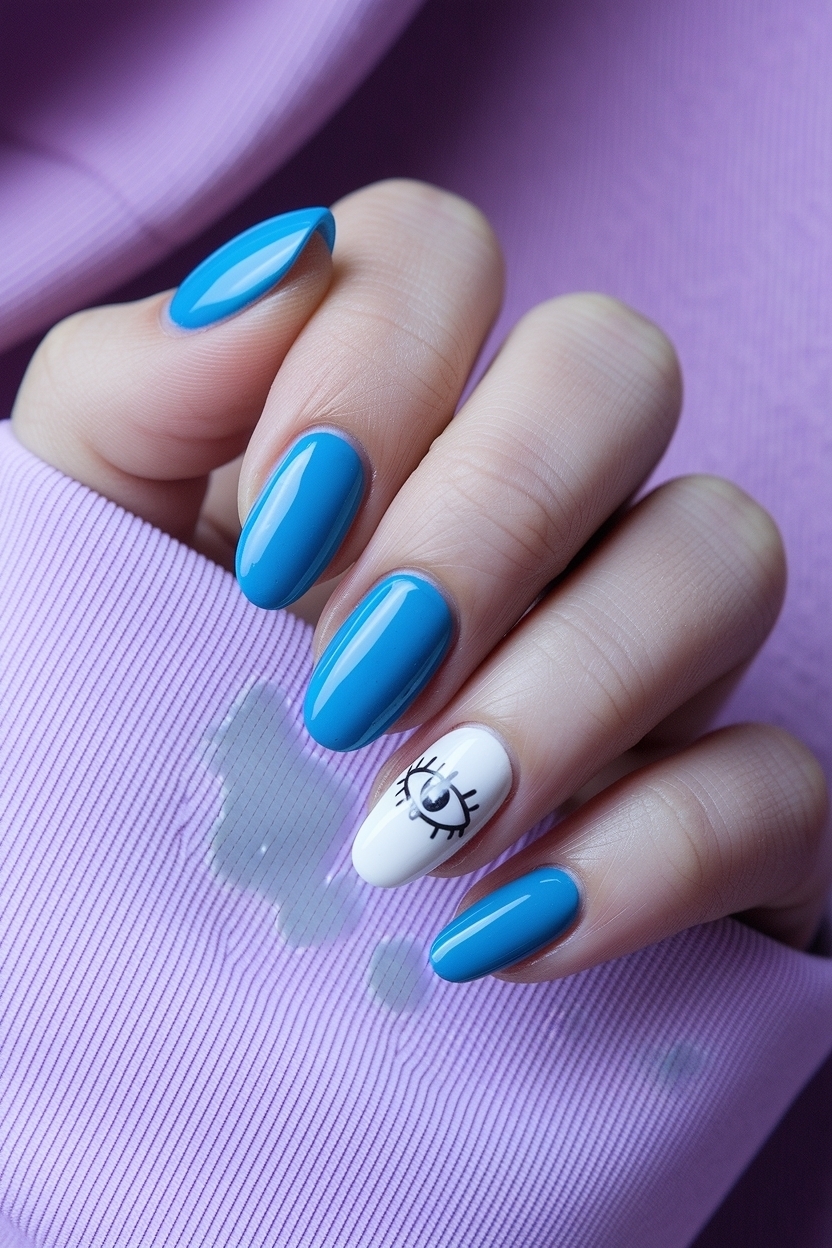 Baby Blue Cat Eye Nails: Trendy and Chic Styles outfit idea