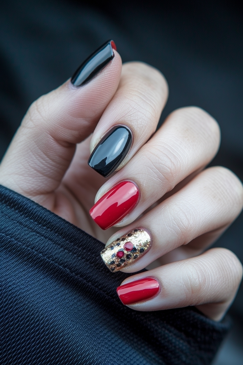 Black and Red Nails Ideas: Unique Designs to Showcase outfit idea