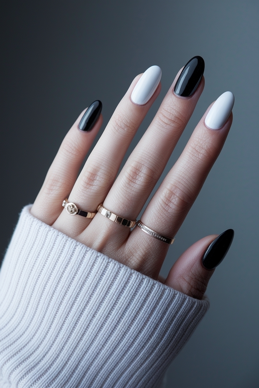 Black and White Short Nails: Chic and Stylish Designs outfit idea