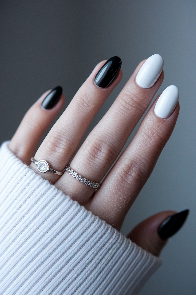 Elegant Black and White Toe Nail Designs for Pedicures outfit idea
