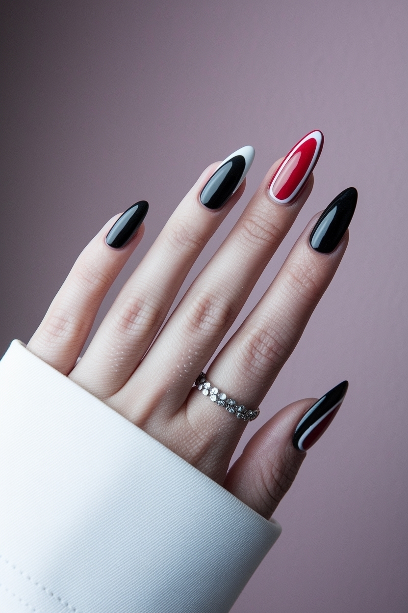 Black White and Red Nails: Bold and Beautiful Styles outfit idea