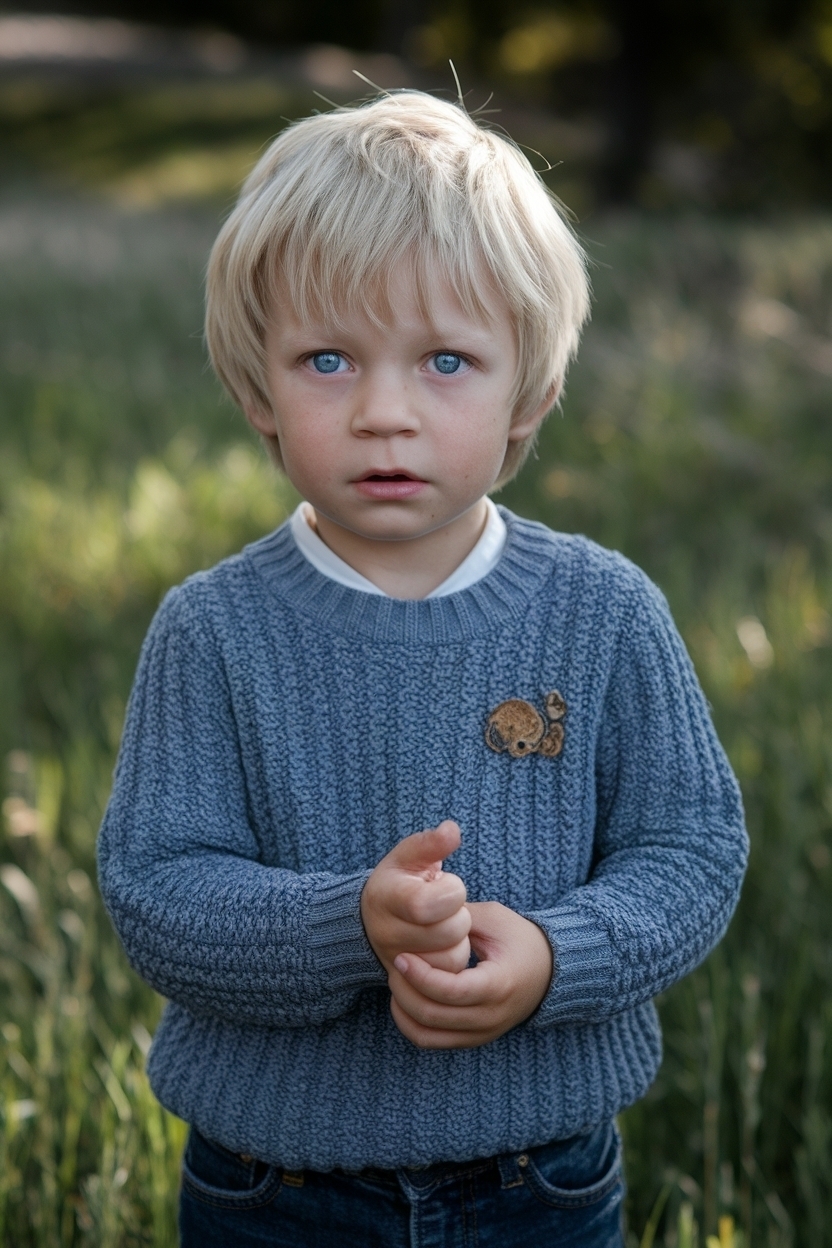Styling Ideas for Boy with Blonde Hair and Blue Eyes outfit idea