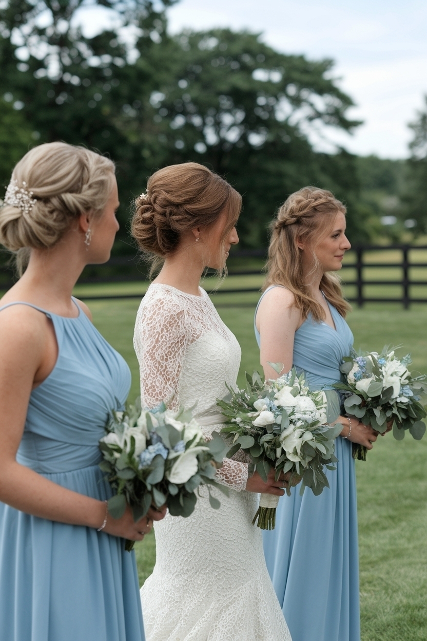 Bridesmaid Hair Styles Half Up Half Down for Your Wedding outfit idea