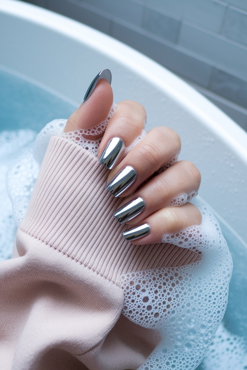 Bubble Bath with Chrome Nails: The Ultimate Guide outfit idea