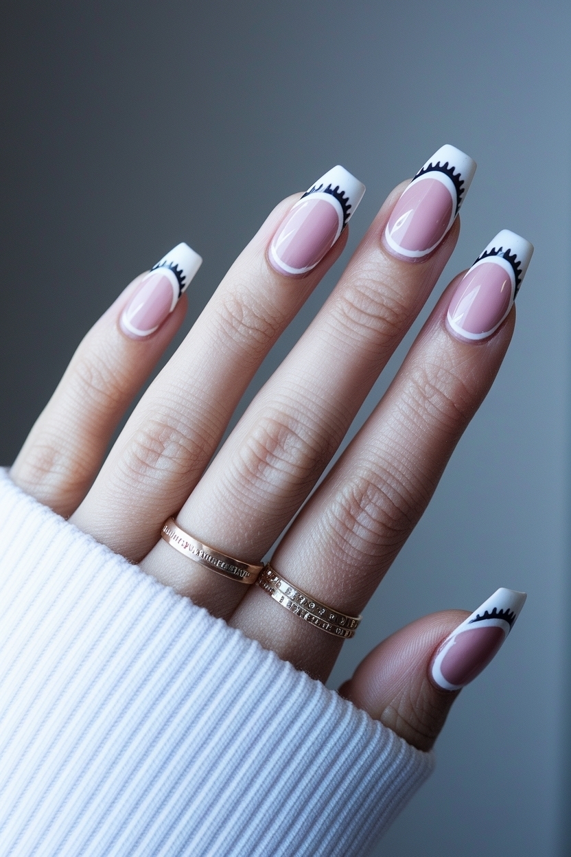Cat Eye Nails French Tip: Trendy Nail Inspiration outfit idea