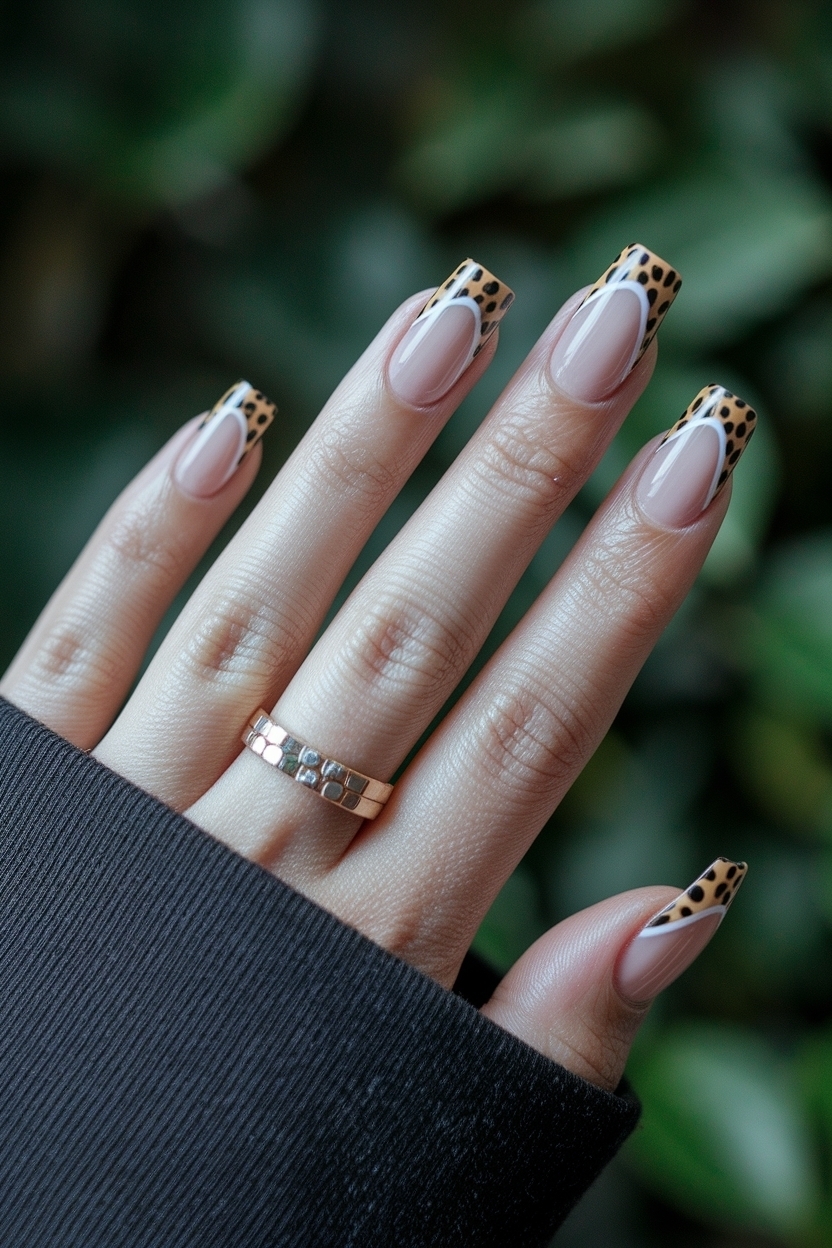 Cheetah Print French Tip Nails: Fierce and Fun Manicure outfit idea