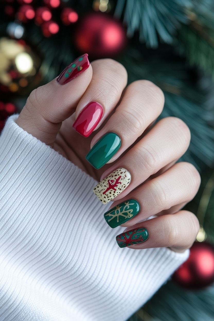 Christmas and New Year Nails: Sparkle and Shine outfit idea