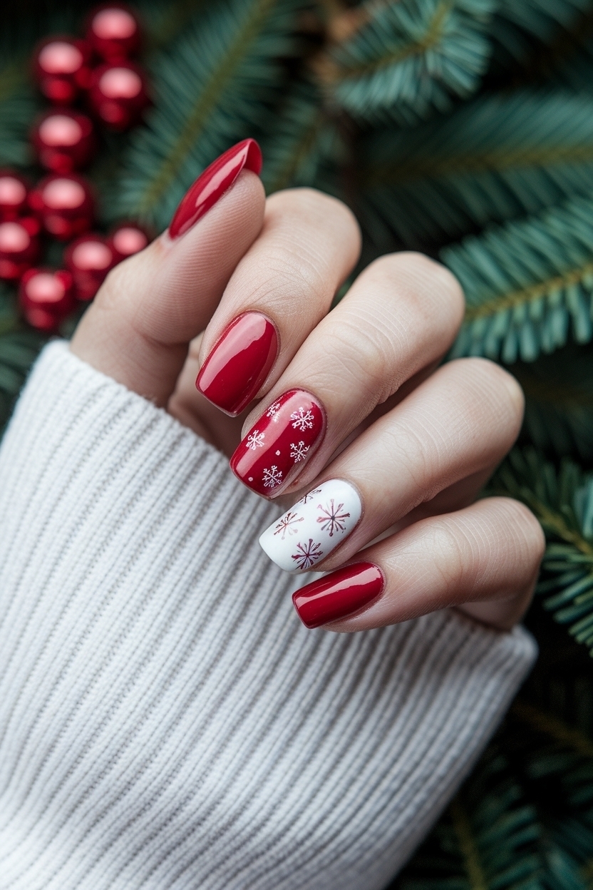 Christmas Nails Red and White: Celebrate in Style outfit idea