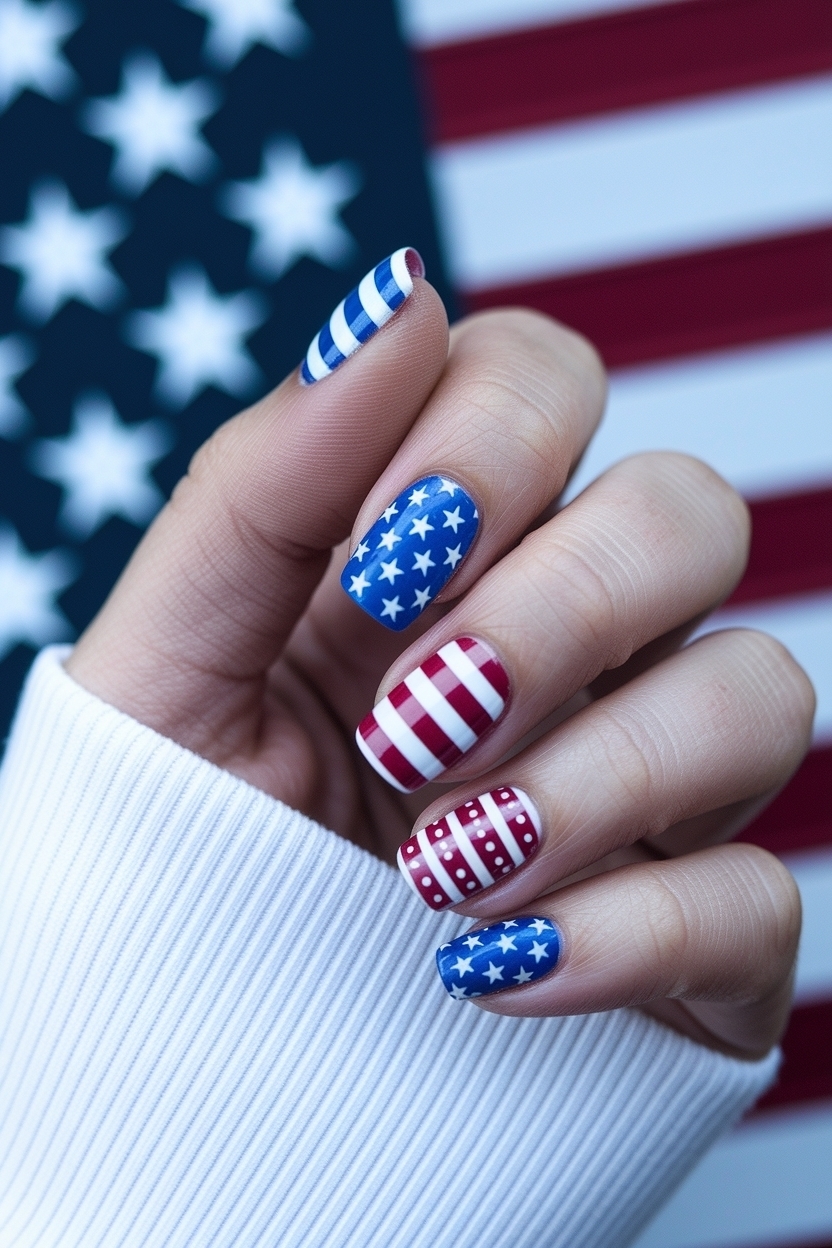 Classy 4th of July Nails: Sophisticated Styles for Independence Day outfit idea