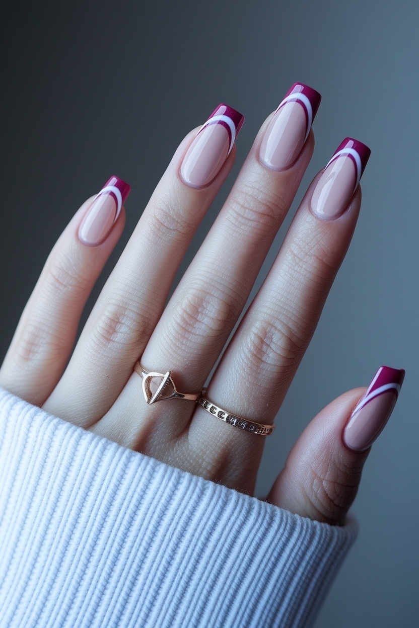 Coffin Nails French Tip Design: Chic and Edgy Styles outfit idea