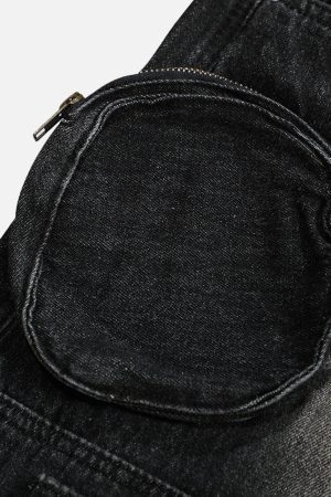 Concert Outfit 3D Multi Pocket Washed Jorts