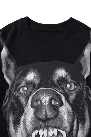 Concert Outfit 3D Printed Doberman Dog Head Hip Hop T-Shirt