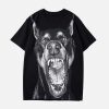 Concert Outfit 3D Printed Doberman Dog Head Hip Hop T-Shirt