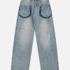 Concert Outfit 3D Zip Up Pocket Straight-Leg Jeans