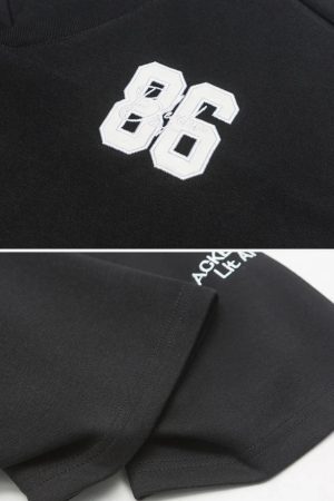 Concert Outfit 86 Embroidery V-Neck Sweatshirt