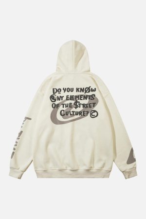 Concert Outfit Abstract Angel Print Pullover Hoodie