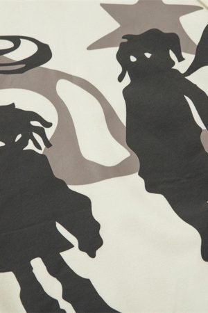 Concert Outfit Abstract Angel Print Pullover Hoodie