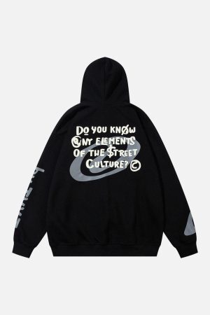 Concert Outfit Abstract Angel Print Pullover Hoodie