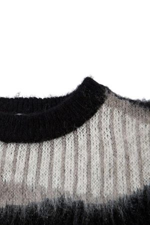 Concert Outfit Abstract Mohair Crew Neck Sweater