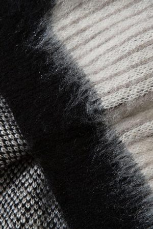 Concert Outfit Abstract Mohair Crew Neck Sweater