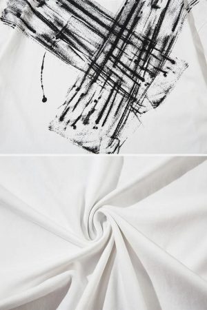 Concert Outfit Abstract Paint Ripped Tee