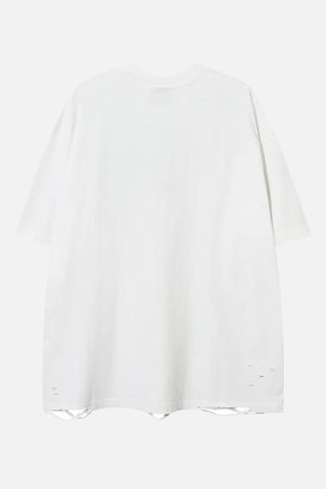 Concert Outfit Abstract Paint Ripped Tee