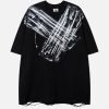 Concert Outfit Abstract Paint Ripped Tee