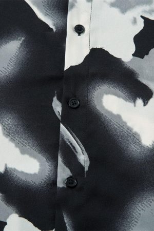 Concert Outfit Abstract Tie-Dye Print Shirt