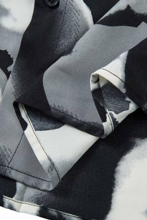 Concert Outfit Abstract Tie-Dye Print Shirt