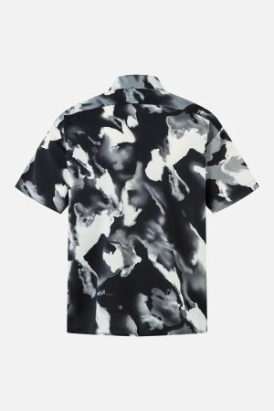 Concert Outfit Abstract Tie-Dye Print Shirt