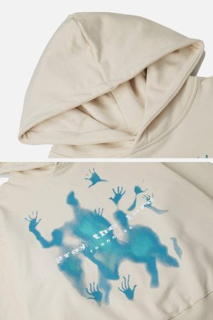 Concert Outfit Abstraction Shadow Print Hoodie