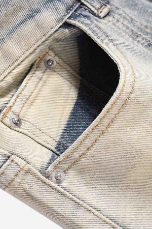 Concert Outfit Acid Wash Spray Baggy Jeans