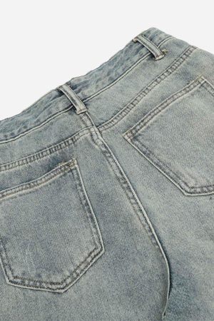 Concert Outfit Airbrushed Pentagram Applique Jeans