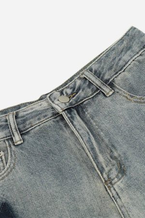 Concert Outfit Airbrushed Pentagram Applique Jeans